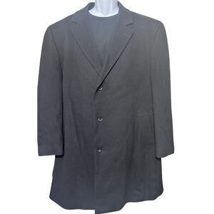 Calvin Klein Cashmere Wool Blend Overcoat Black Men's Size 48R 3 button